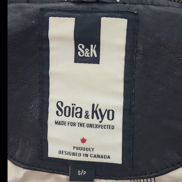 Soia & Kyo Glenna Leather Jacket in Black Size Small - Picture 8 of 9